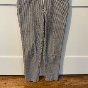 Ann Taylor Navy and White Striped Chinos, seersucker